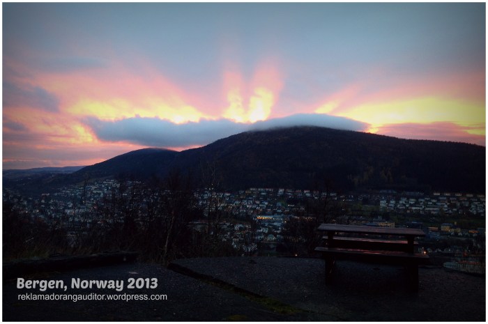 Sunset at Mt. Floyen, Bergen, Norway  --click on image for a full view :)