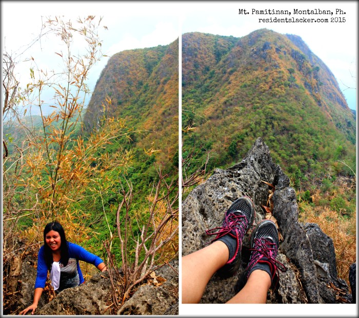 After surviving the first set of spiky rocks! *Mt. Banoy as the backdrop* 